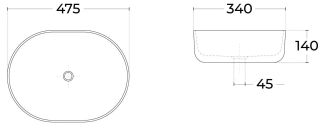 Раковина Sintesi SIN-LVB-APP-404 50см белый